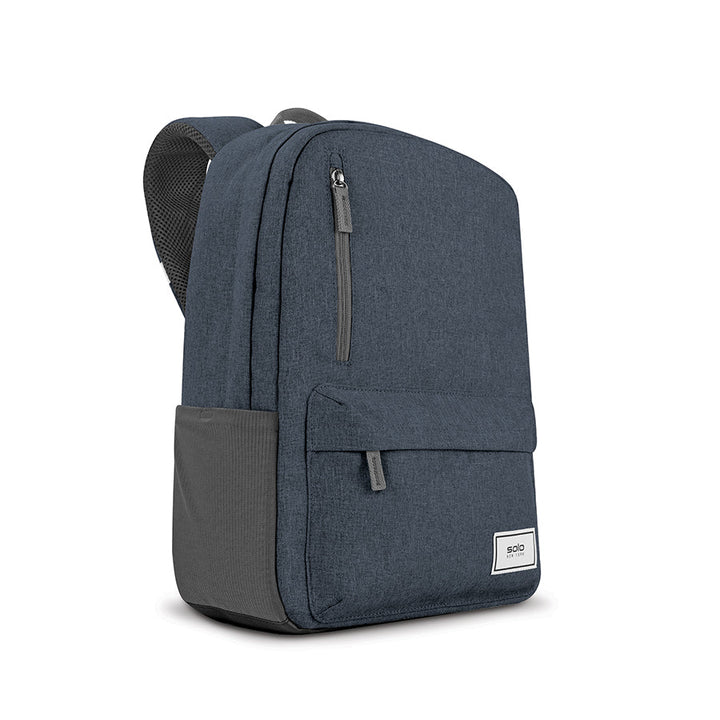 side view of Solo Re:cover backpack in navy