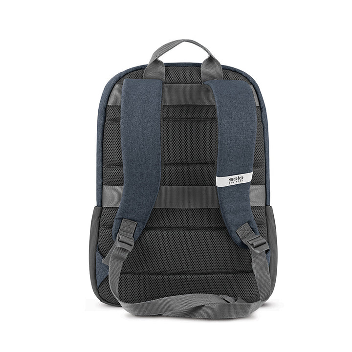 back view of Solo Re:cover backpack in navy