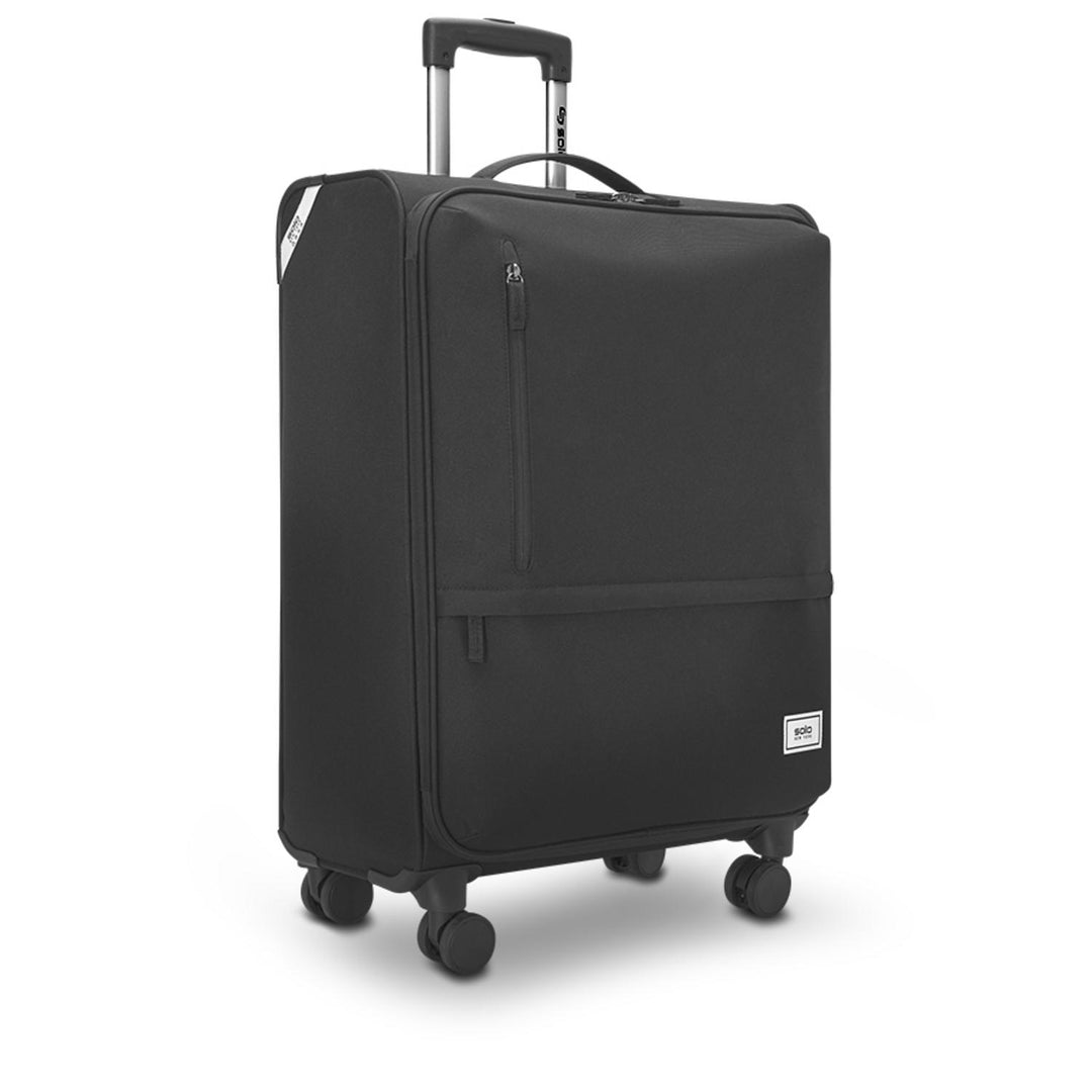 front side view of Solo Re:treat Check-in Spinner Suitcase