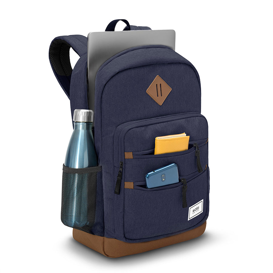 Re:Fresh Machine Washable Backpack blue pocket view