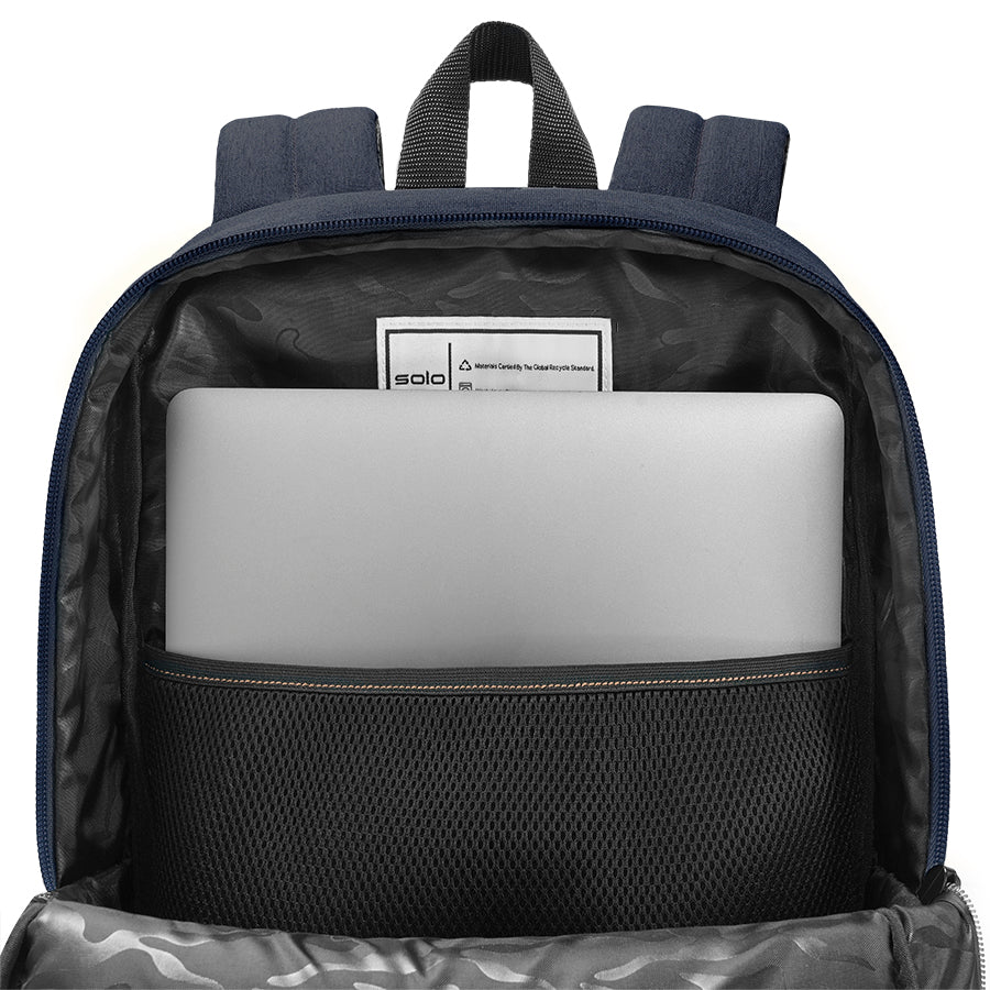 Re:Fresh Machine Washable Backpack blue laptop pocket
