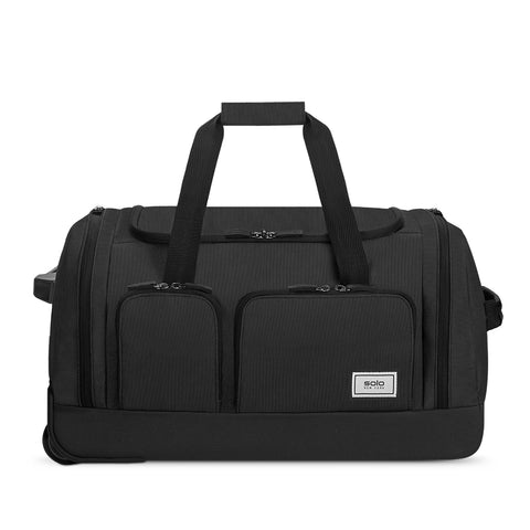 Black Patent Duffle Bag by Think Royln for $38