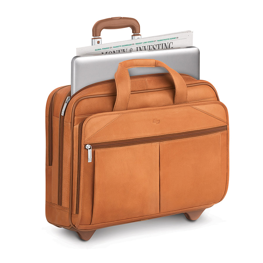 Walker Brown Leather Rolling Briefcase – Solo New York