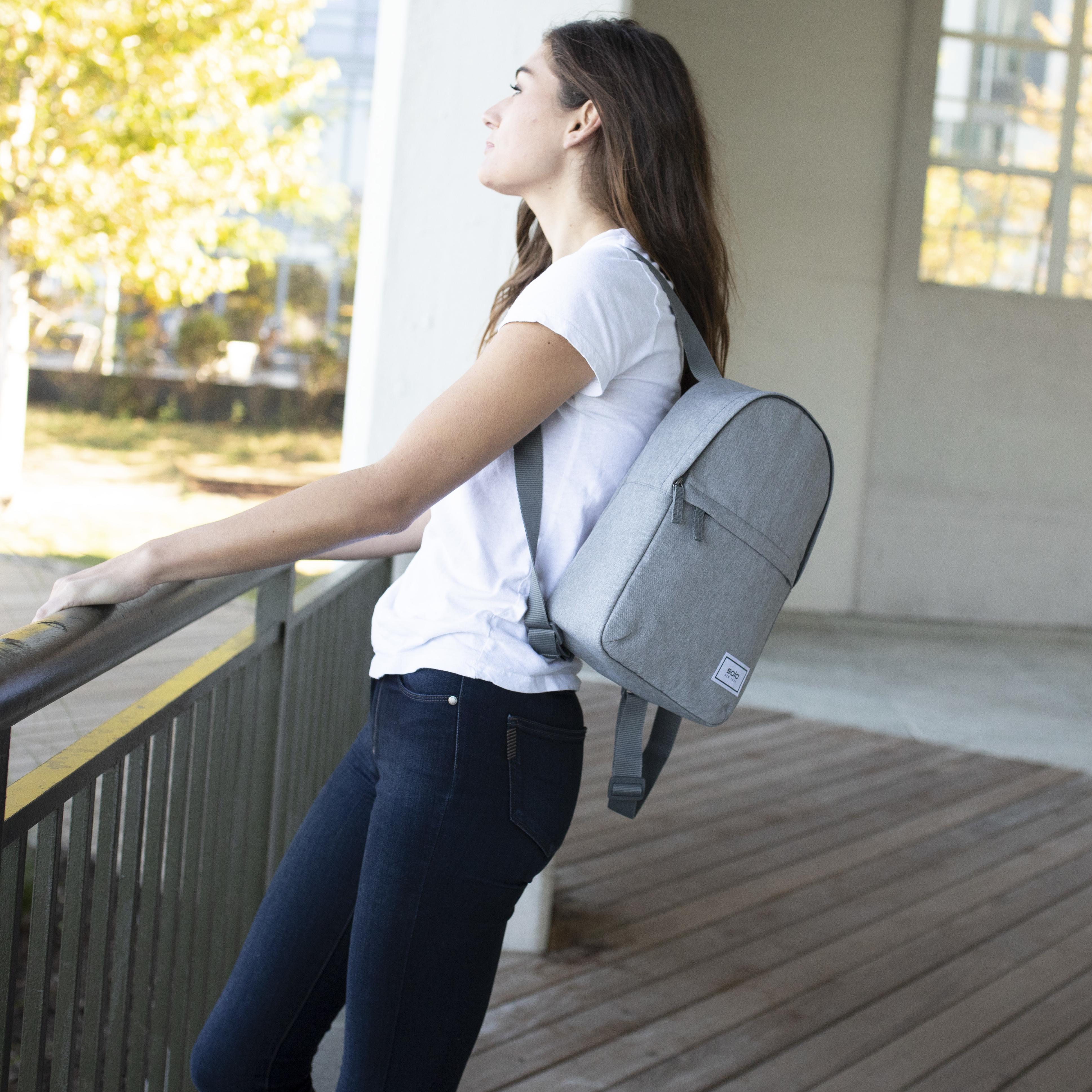 Grey mini backpack sale