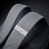 close up of back straps on Solo Re:define backpack in grey