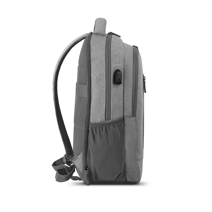 side view of Solo Re:define backpack in grey
