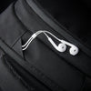 view of how you string your headphones through the Solo Re:define backpack