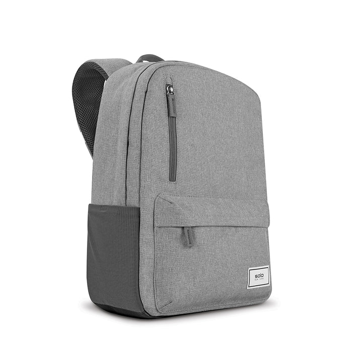 side view of Solo Re:cover backpack in grey