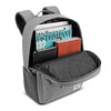 interior pocket on grey Solo Re:cover Backpack loaded with books and laptop