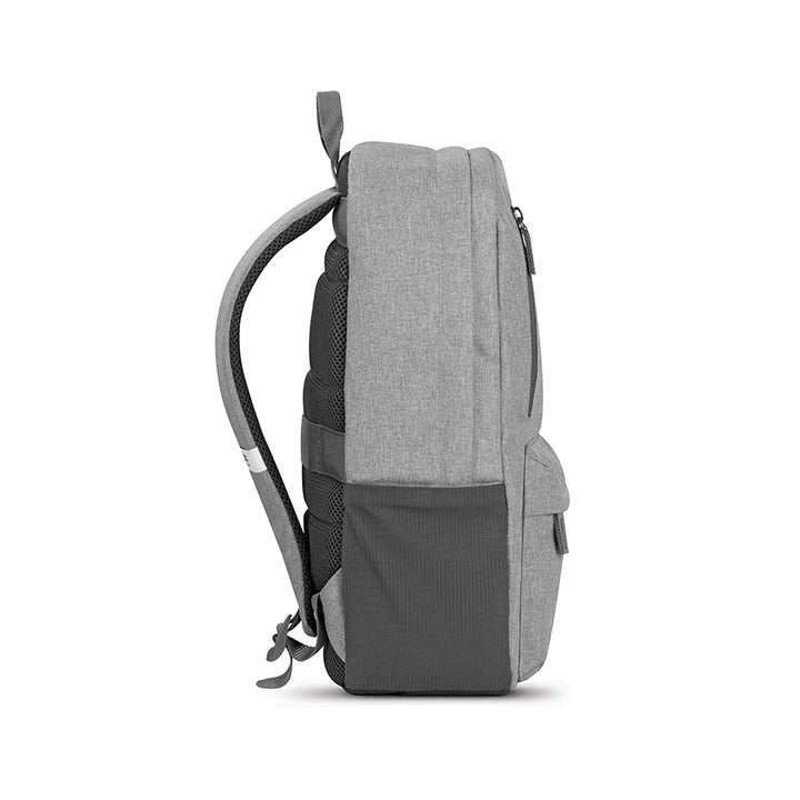 side view of Solo Re:cover backpack in grey'