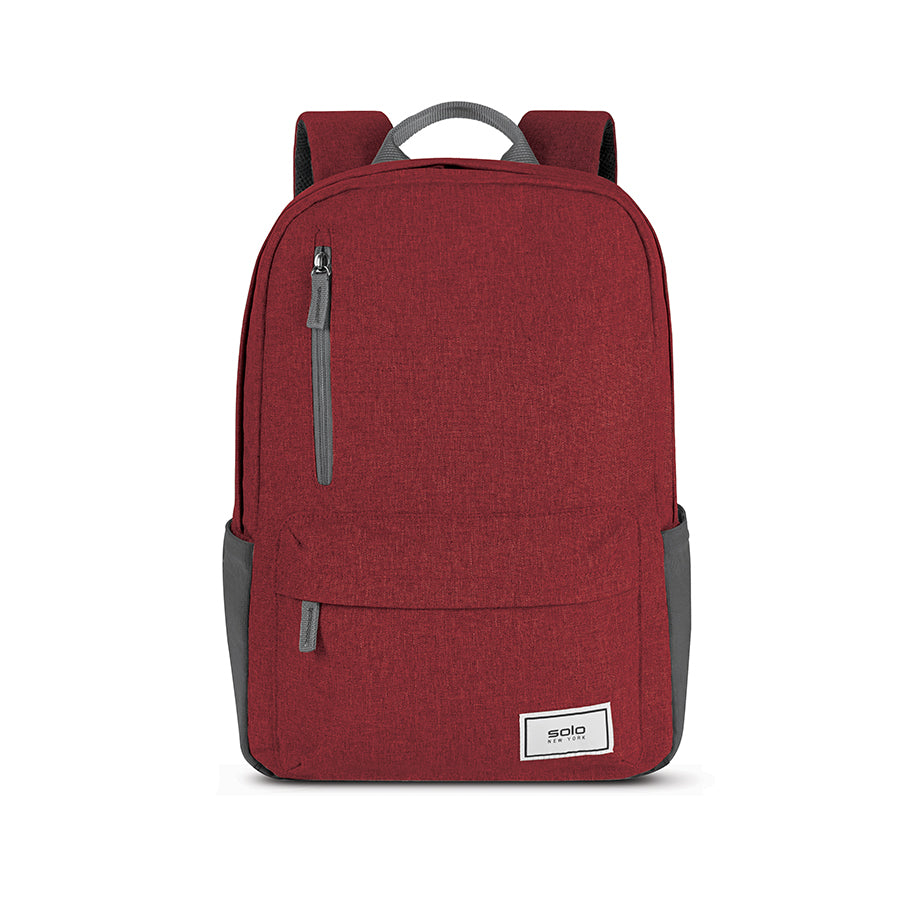 front view of Solo Re:cover backpack in red