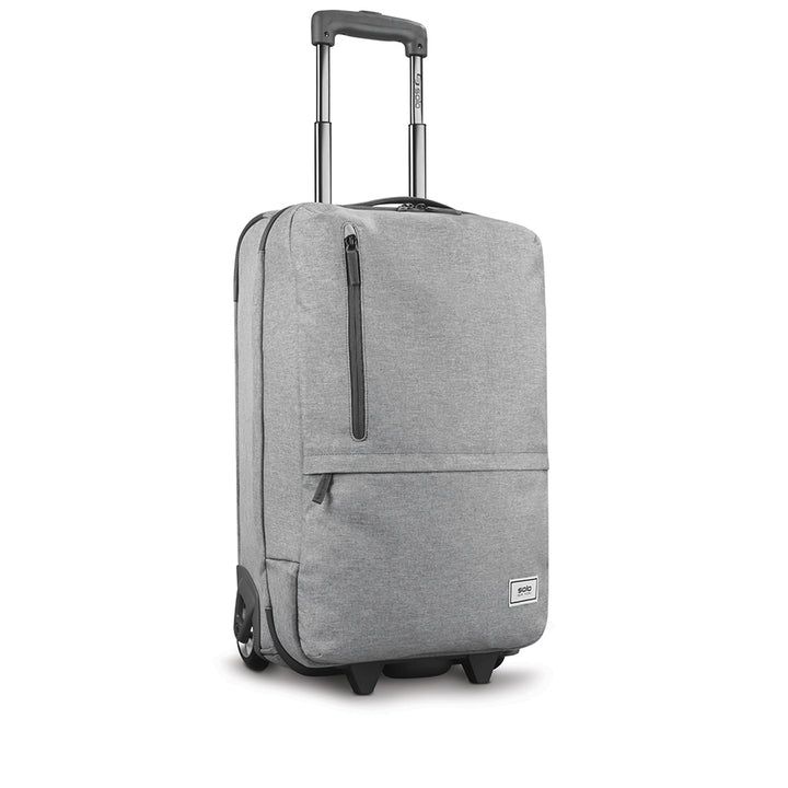 front side view of Solo Re:treat Carry-on in grey