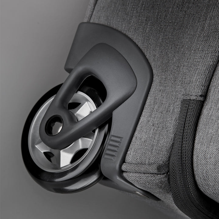 close up of wheels on Solo Re:treat Carry-on
