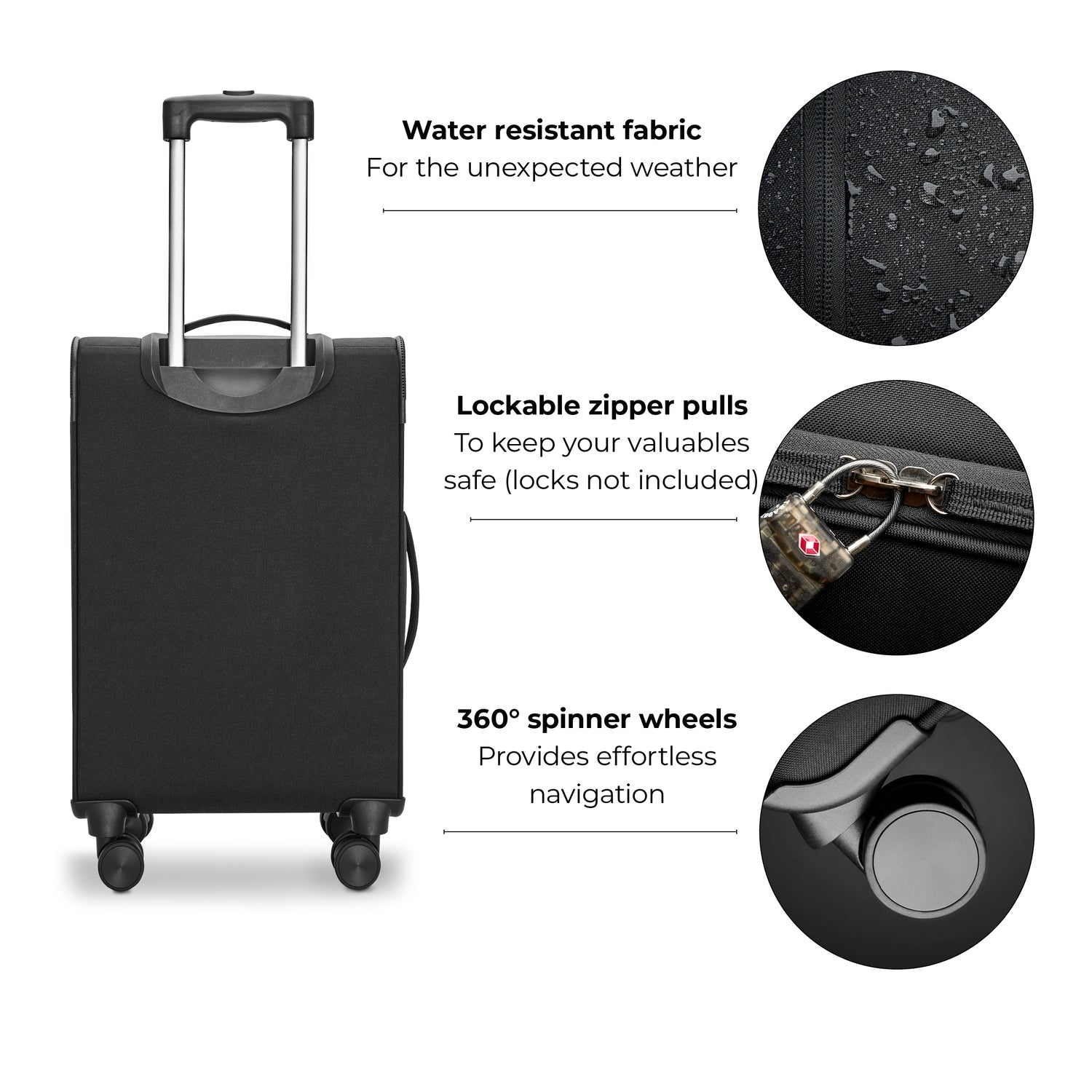 Carry on luggage discount with spinner wheels