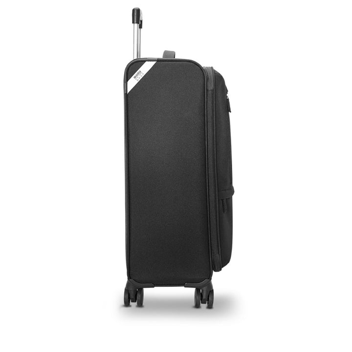 side view of Solo Re:treat Check-in Spinner Suitcase