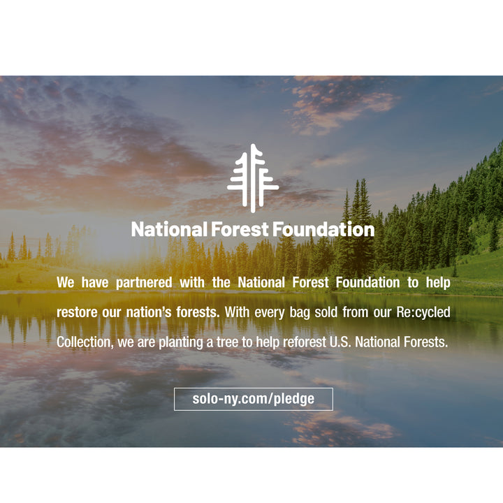 Solo's commitment, one tree planted for every bag sold, to the National Forest Foundation